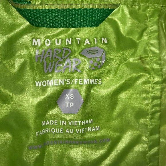 MOUNTAIN HARDWEAR Hoodie Hooded Jacket Rain coat, Run, Green, Size Women's XS - Picture 4 of 15